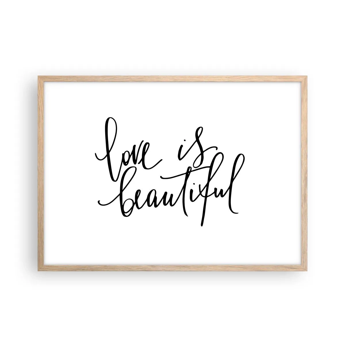 Poster in cornice rovere chiaro - Leggi e ripeti - 70x50 cm