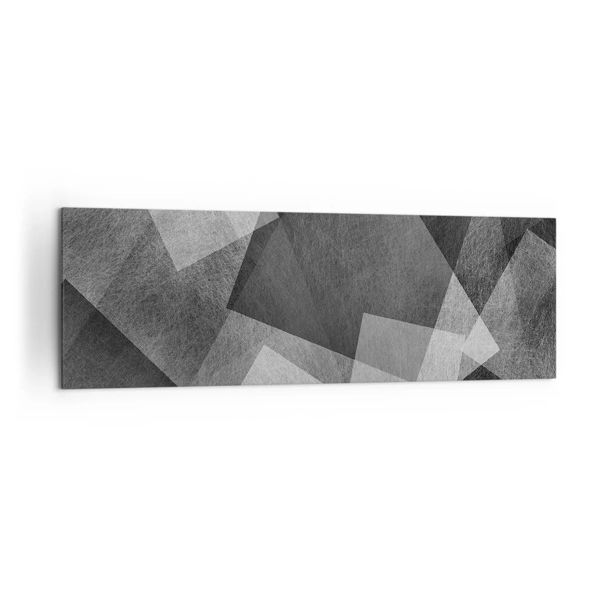 Quadro su tela - Stampe su Tela - Astrazione in bianco e nero con forme geometriche - 160x50cm - Simbolo eterno di ordine e durata - Decorazione murale moderna per soggiorno e camera da letto ARTTOR