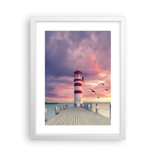 Poster in cornice bianca - Tempo di tornare in porto - 30x40 cm