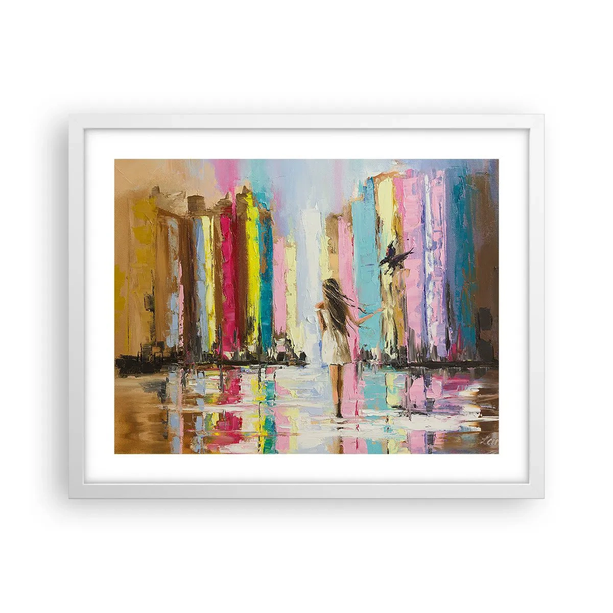 Poster in cornice bianca - Seguimi - 50x40 cm