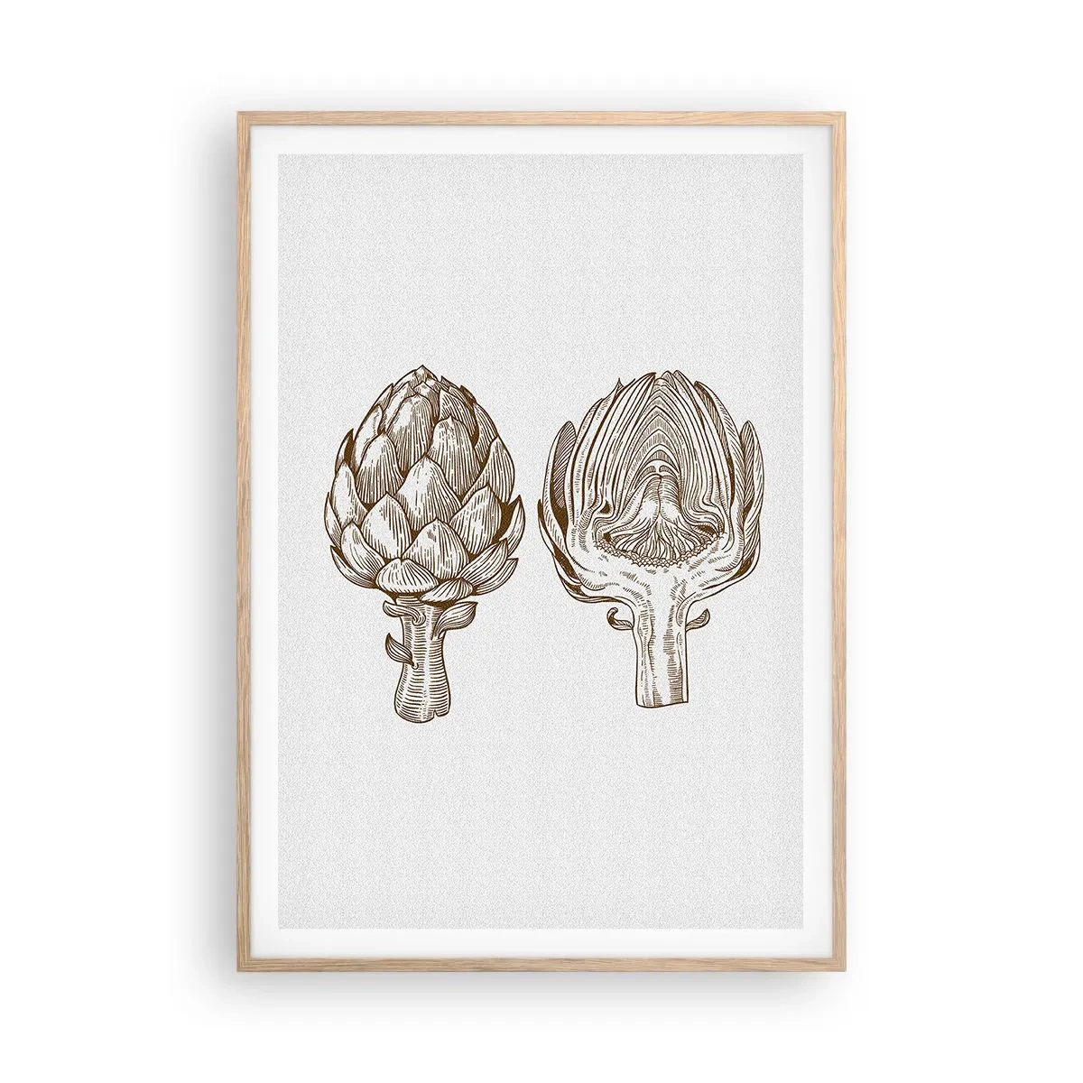 Poster in cornice rovere chiaro - Lezione di anatomia - 70x100 cm