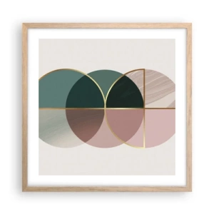 Poster in cornice rovere chiaro - Un cerchio dietro l'altro... - 50x50 cm