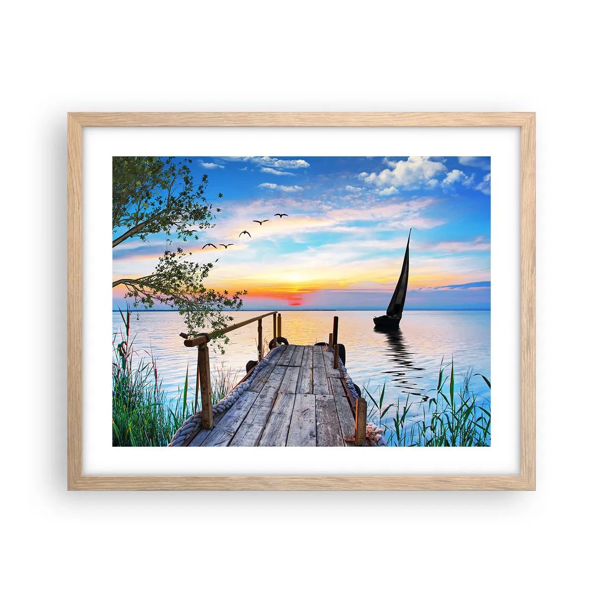 Poster in cornice rovere chiaro - Buona sera - 50x40 cm