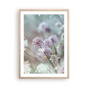 Poster in cornice rovere chiaro - Le dolci filigrane delle erbe - 50x70 cm