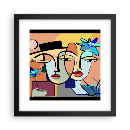 Poster in cornice nera - Appuntamento in stile Picasso - 30x30 cm