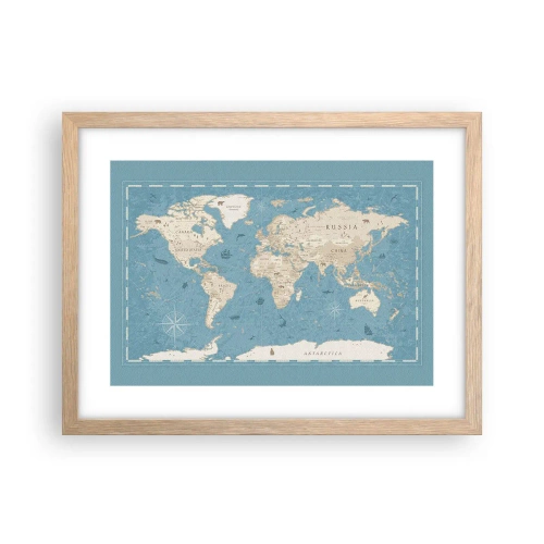 Poster in cornice rovere chiaro - Il mondo a portata di mano - 40x30 cm