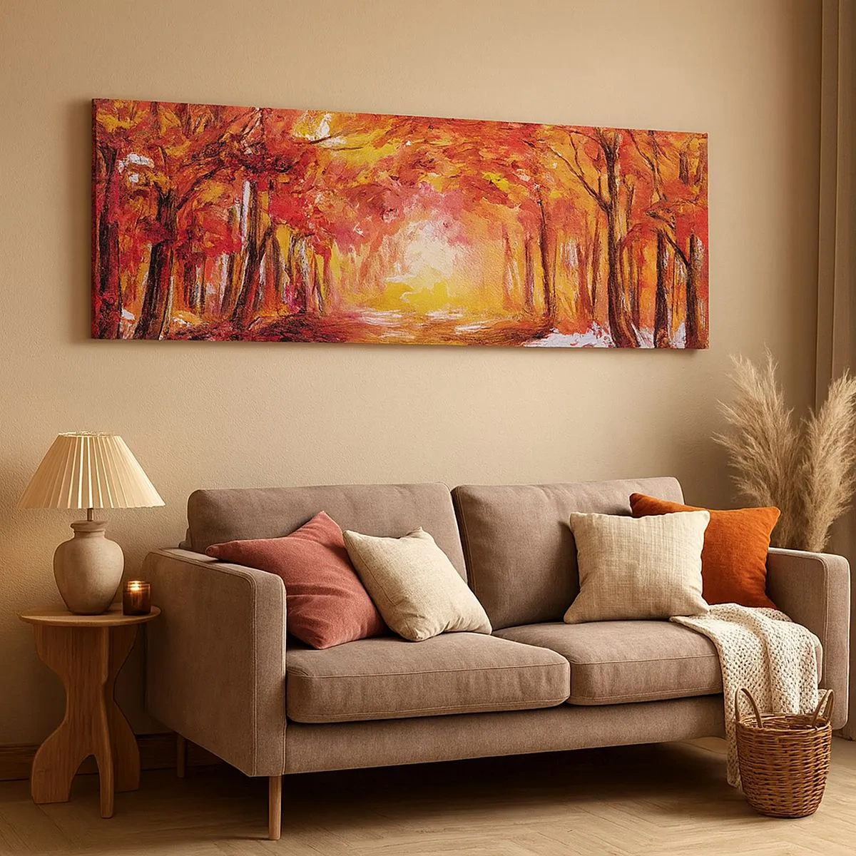 Quadro su tela - Stampe su Tela - Foresta di rame - 100x40 cm