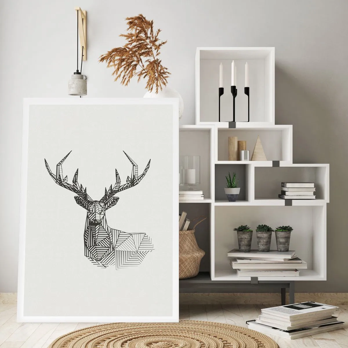 Poster - Cervo in stile cubista - 30x40 cm
