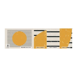 Campione Di Fotomurale Standard Eco - La forza della semplicità - Sole, Ruota, Linee - 100x30 cm