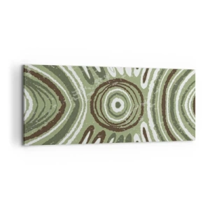 Quadro su tela - Stampe su Tela - Motivi astratti nelle tonalità del verde e del marrone - 120x50cm - Esplosione di emozioni - Decorazione murale moderna per soggiorno e camera da letto ARTTOR