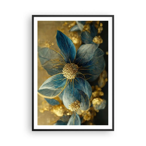 Poster in cornice nera - Fiorire d'oro - 70x100 cm