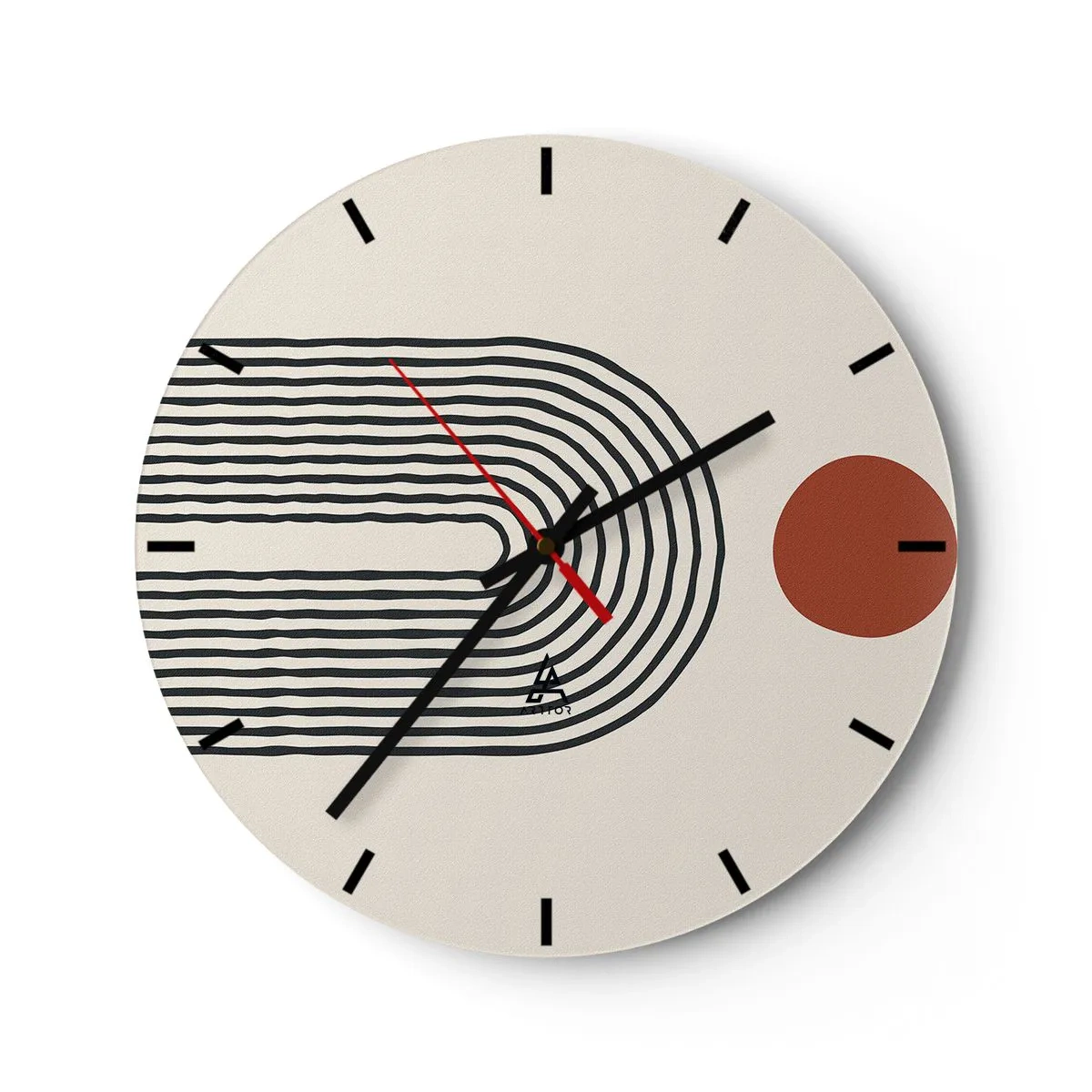 Orologio da parete - Orologio in Vetro - Magnetismo di forme e colori - 40x40 cm