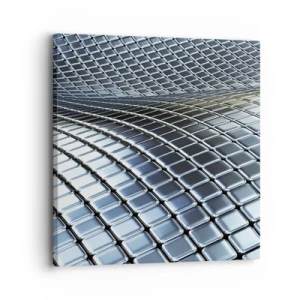 Quadro su tela - Stampe su Tela - Onda metallica argentea - 30x30 cm