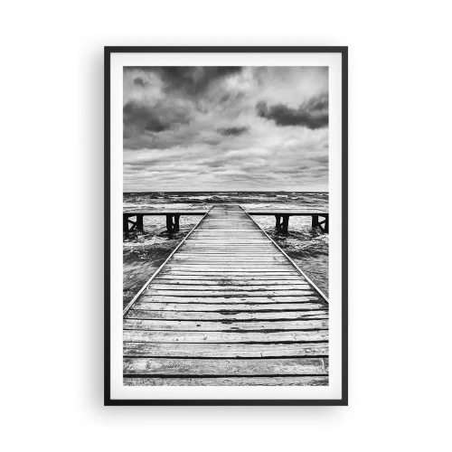 Poster in cornice nera - Aspetto che il vento le scacci via... - 61x91 cm