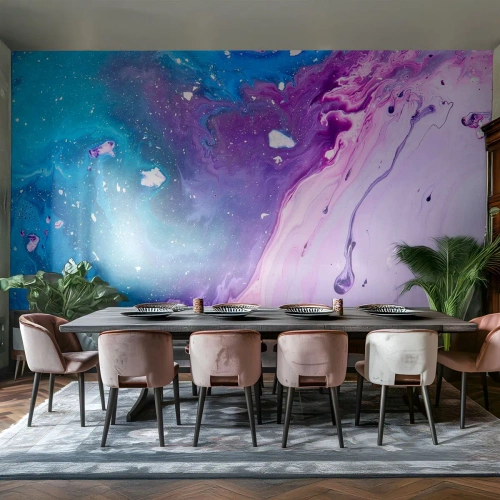 Fotomurali Premium Sand - Composizione astratta nei toni del blu e del viola - 100x70cm - Yin e yang - Decorazione murale moderna per soggiorno e camera da letto ARTTOR