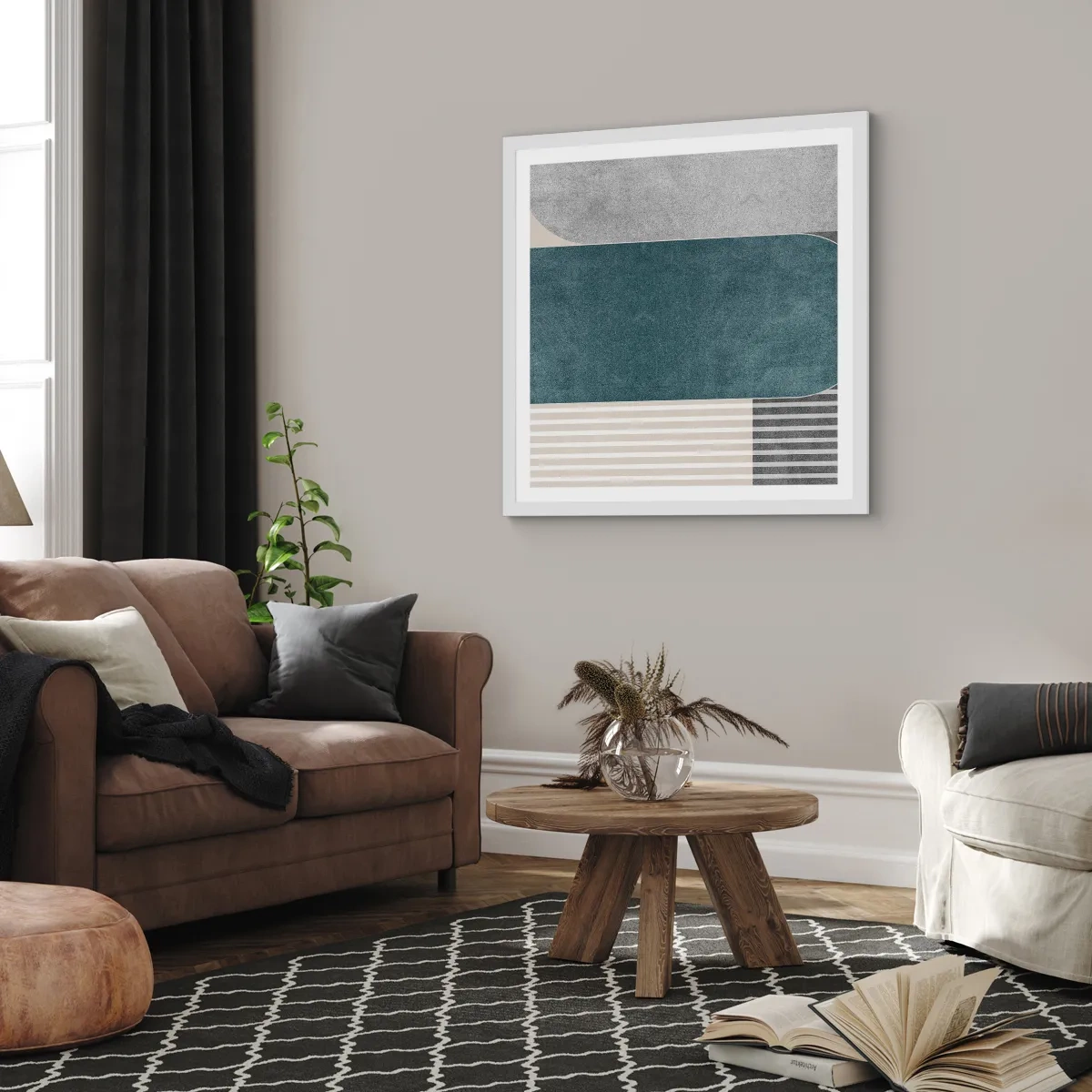 Poster in cornice bianca - Composizione orizzontale  - 40x40 cm