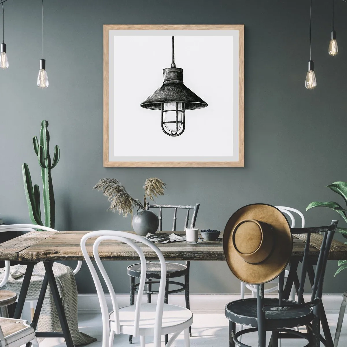 Poster in cornice rovere chiaro - Come tanti anni fa... - 60x60 cm