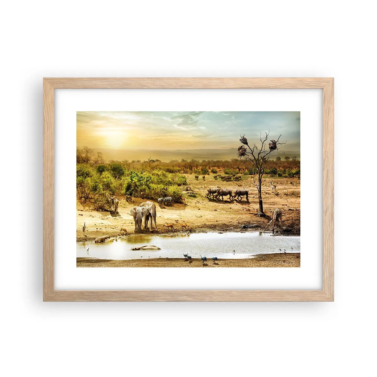 Poster in cornice rovere chiaro - "Un fiume usciva da Eden…" - 40x30 cm