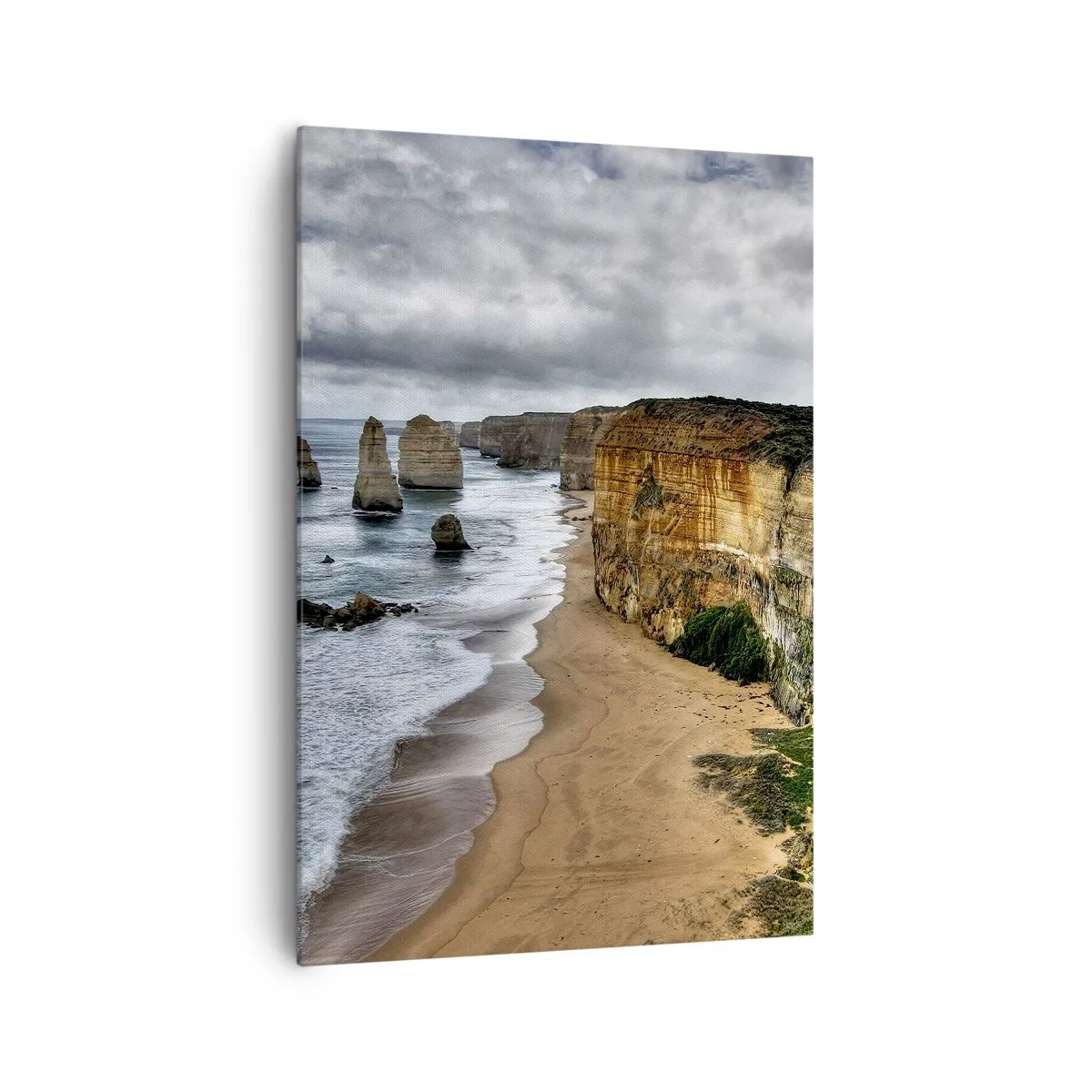 Quadro su tela - Stampe su Tela - Costa rocciosa con spiaggia e formazioni rocciose - 70x100cm - Bellezza selvatica - Decorazione murale moderna per soggiorno e camera da letto ARTTOR