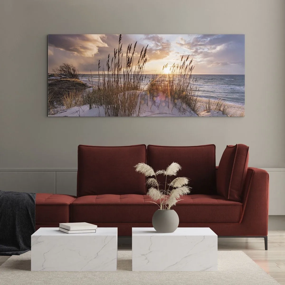 Quadro su vetro - L'addio al sole e al vento - 90x30 cm