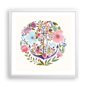 Poster in cornice bianca - Il bel sogno del marinaio - 50x50 cm
