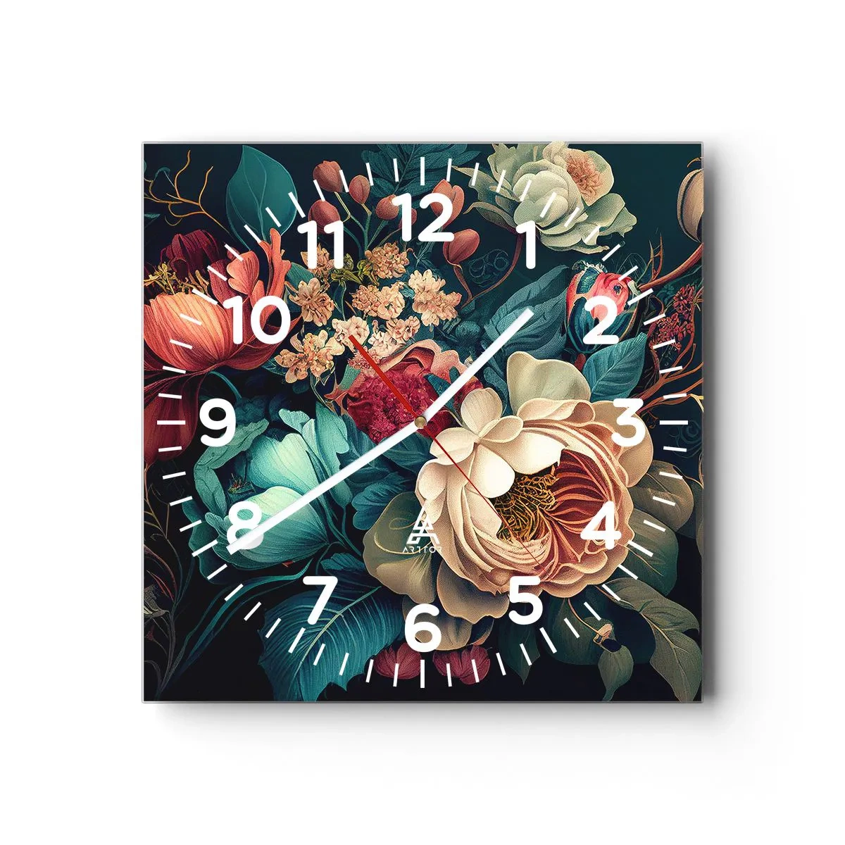 Orologio da parete - Orologio in Vetro - Il fascino del 19esimo secolo - 30x30 cm