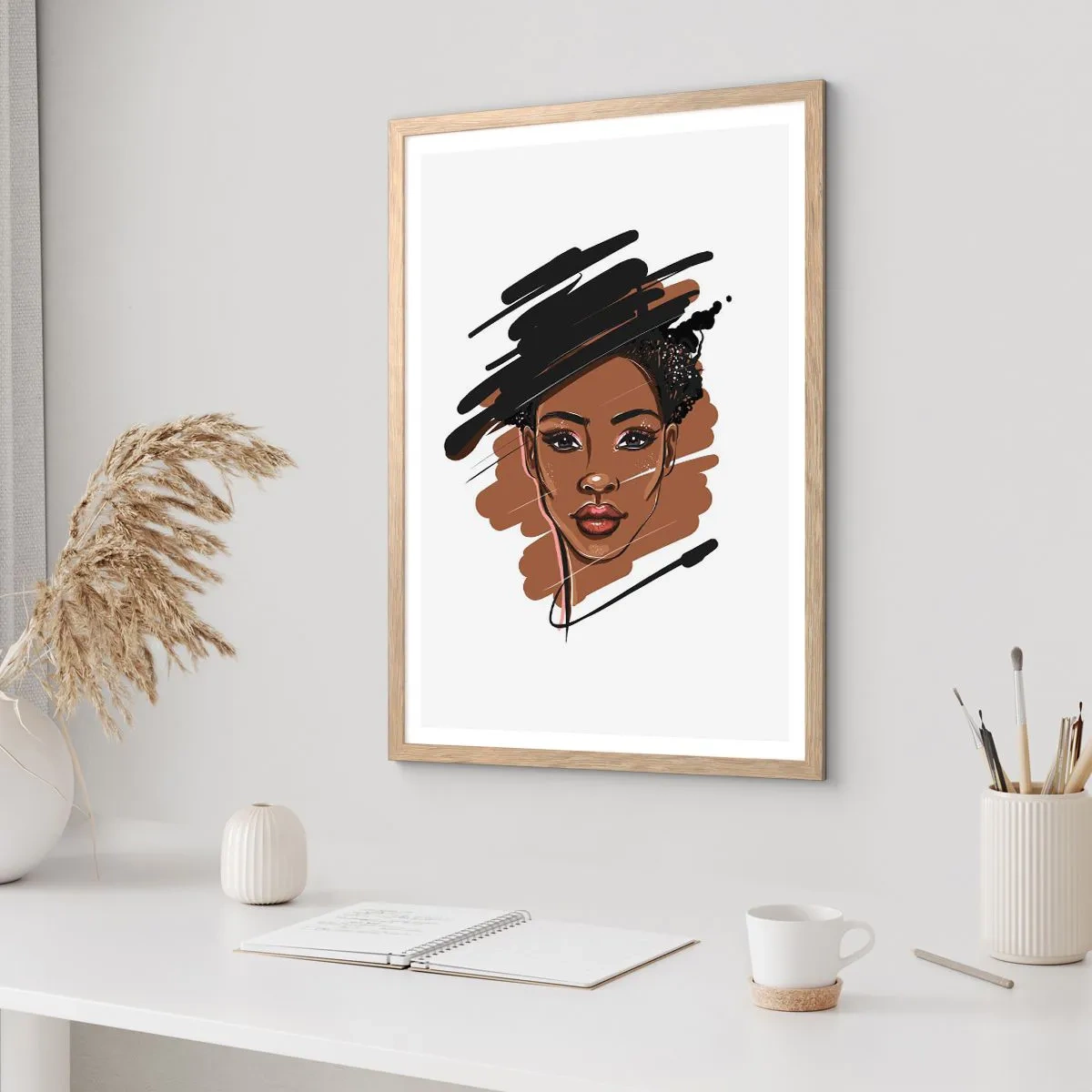 Poster in cornice rovere chiaro - Dolce come la cioccolata - 40x50 cm