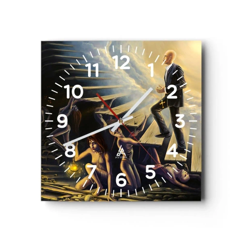 Orologio da parete - Orologio in Vetro - Viaggio dantesco verso la luce - 40x40 cm