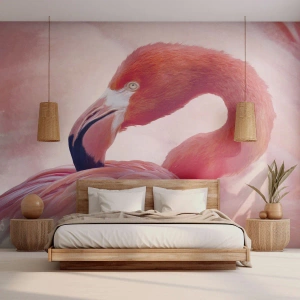 Fotomurali Autoadesivo Deluxe Sticker - Bellezza alata - Fenicottero, Uccello, Natura - 200x140 cm