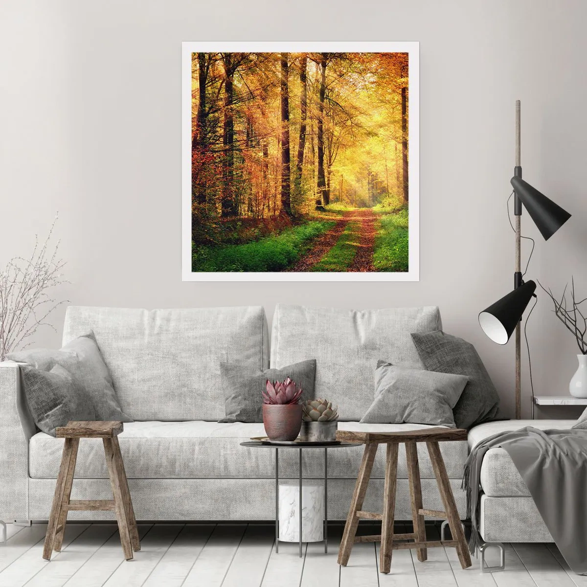 Poster - Il silenzio d'oro del bosco - 40x40 cm