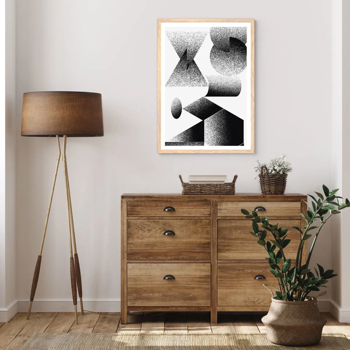 Poster in cornice rovere chiaro - Angoli e ovali - 50x70 cm