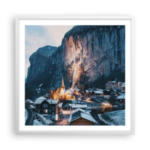 Poster in cornice bianca - Lo spirito luminoso dell'inverno - 60x60 cm