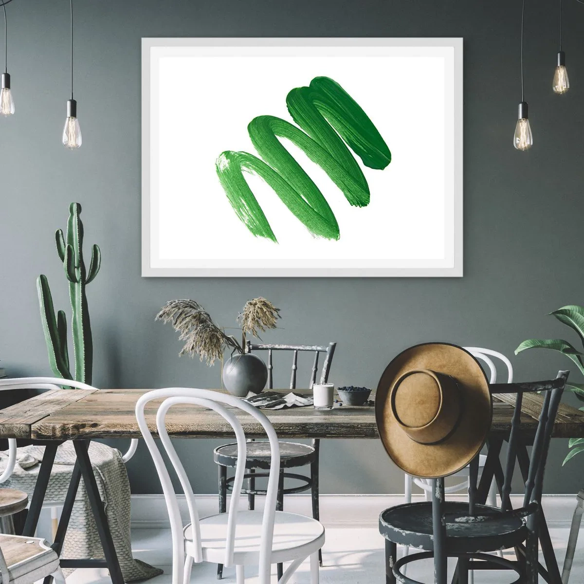 Poster in cornice bianca - Scherzo verde - 40x30 cm