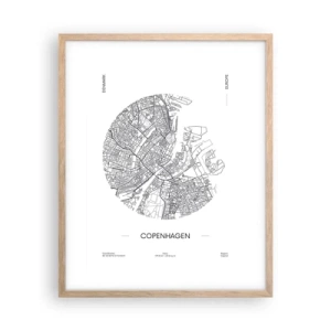 Poster in cornice rovere chiaro - Anatomia di Copenaghen - 40x50 cm