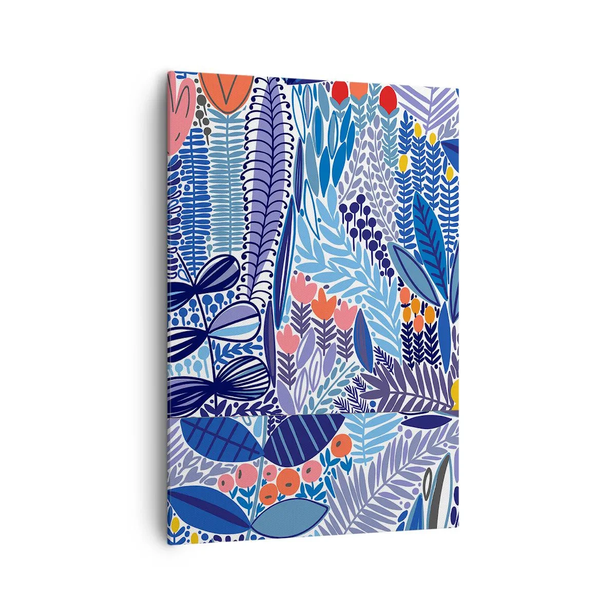 Quadro su tela - Stampe su Tela - Un motivo vegetale colorato in uno stile grafico moderno - 70x100cm - Il giardino delle Hawaii - Decorazione murale moderna per soggiorno e camera da letto ARTTOR