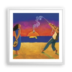 Poster in cornice bianca - Più delle stelle del cielo - 50x50 cm