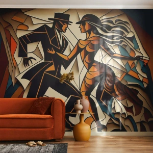 Fotomurali Premium Sand - La danza della passione - Cubismo, Danza, Coppia - 200x140 cm