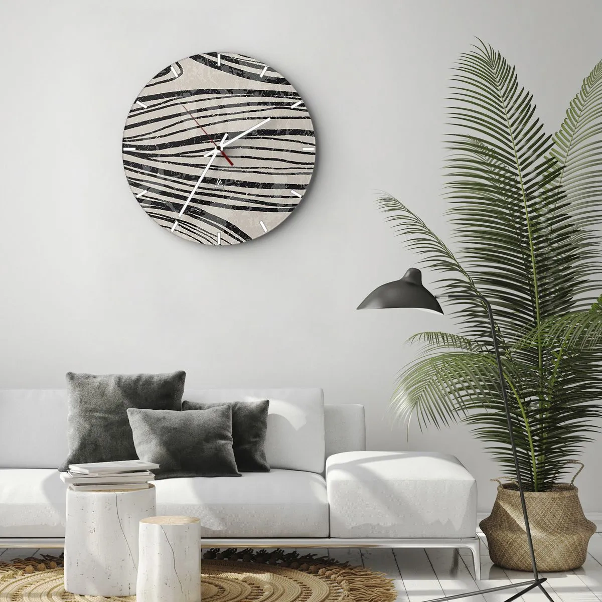 Orologio da parete - Orologio in Vetro - Una palude di linee - 40x40 cm