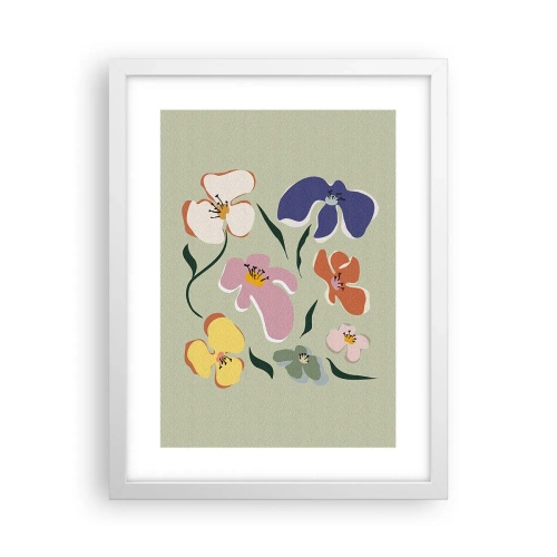 Poster in cornice bianca - Compagne delle viole - 30x40 cm