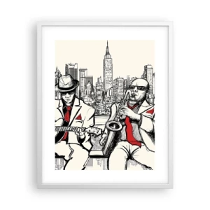 Poster in cornice bianca - Improvvisare a New York - 40x50 cm