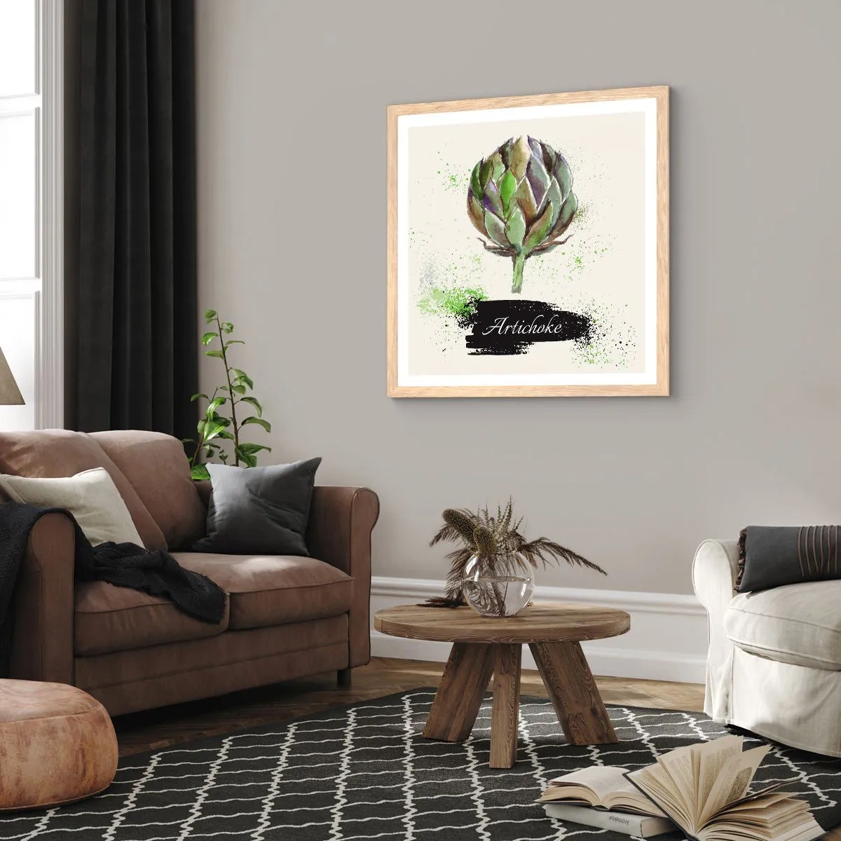 Poster in cornice rovere chiaro - Evviva la verdura! - 50x50 cm