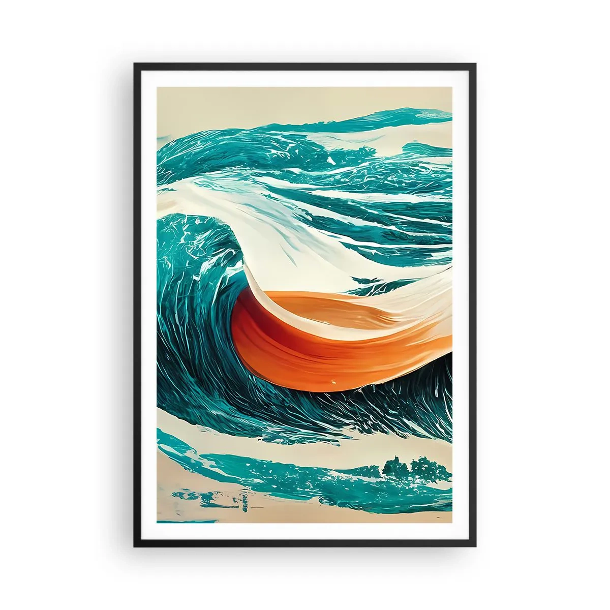 Poster in cornice nera - Il sogno del surfista - 70x100 cm