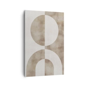 Quadro su tela - Stampe su Tela - Un dipinto astratto nei toni del beige con forme geometriche e simmetria. - 80x120cm - Analogie e differenze - Decorazione murale moderna per soggiorno e camera da letto ARTTOR