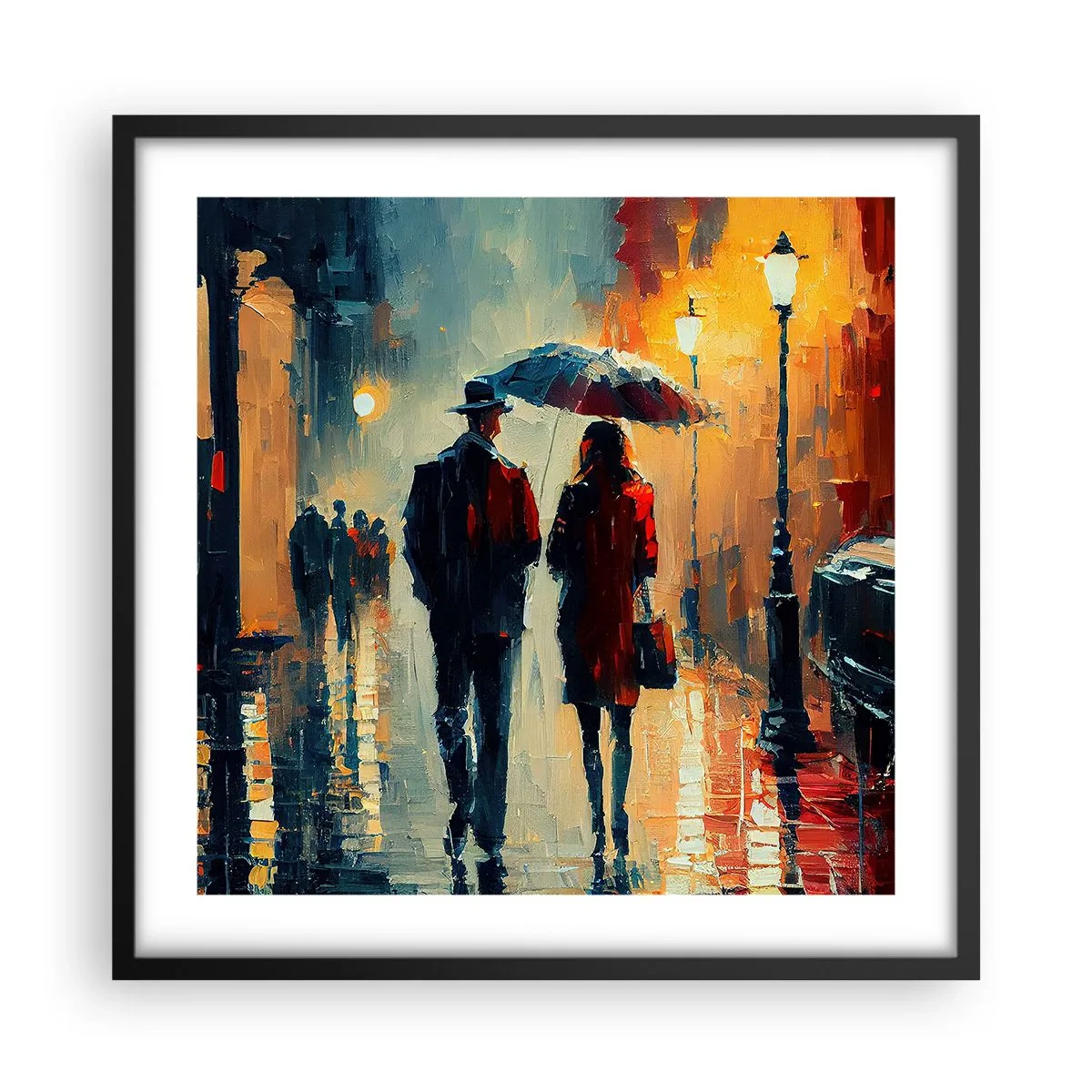Poster in cornice nera - Love story cittadina - 50x50 cm