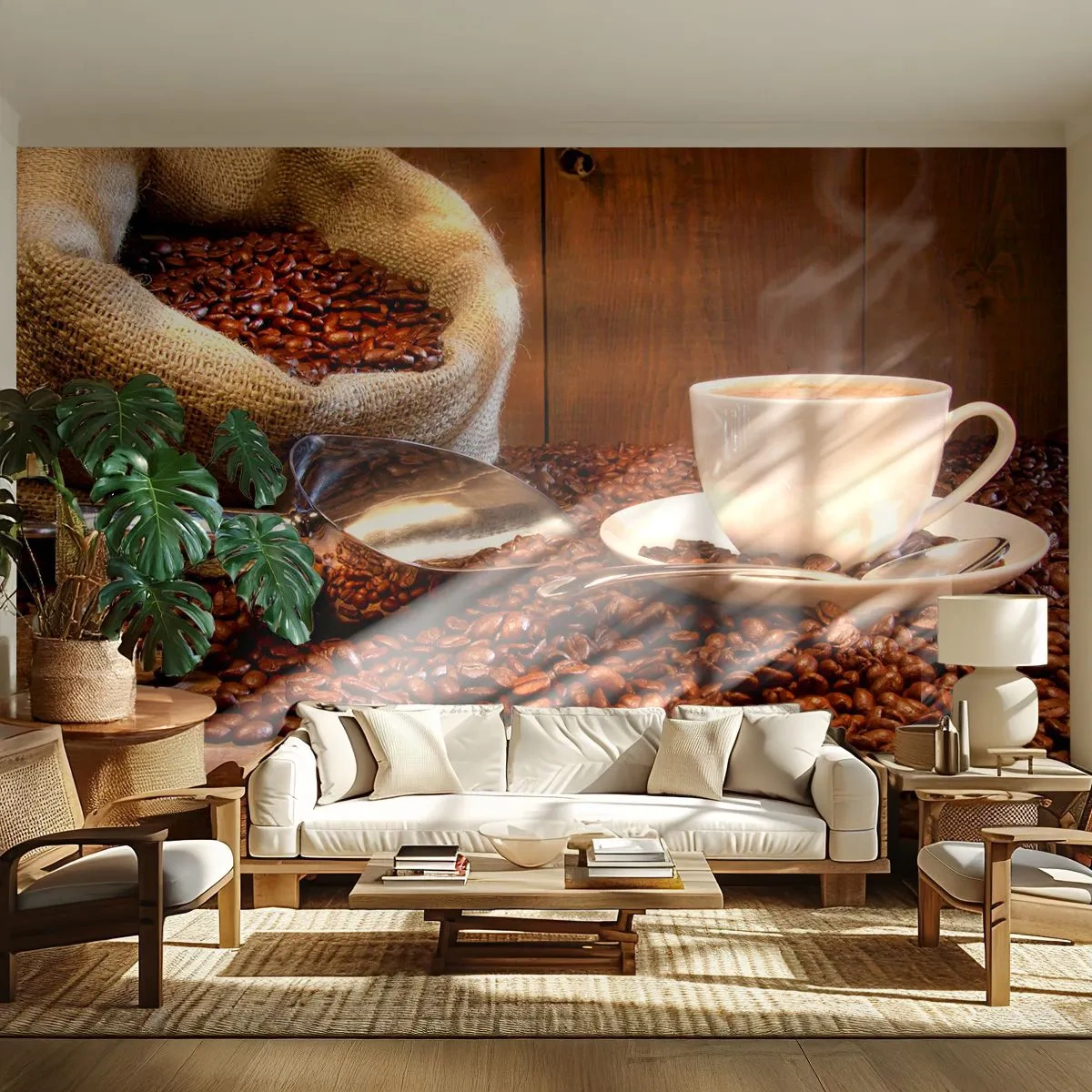 Fotomurali Premium Canvas - Senti questo odore? - Chicchi di caffè, Aroma, Gastronomia - 250x175 cm