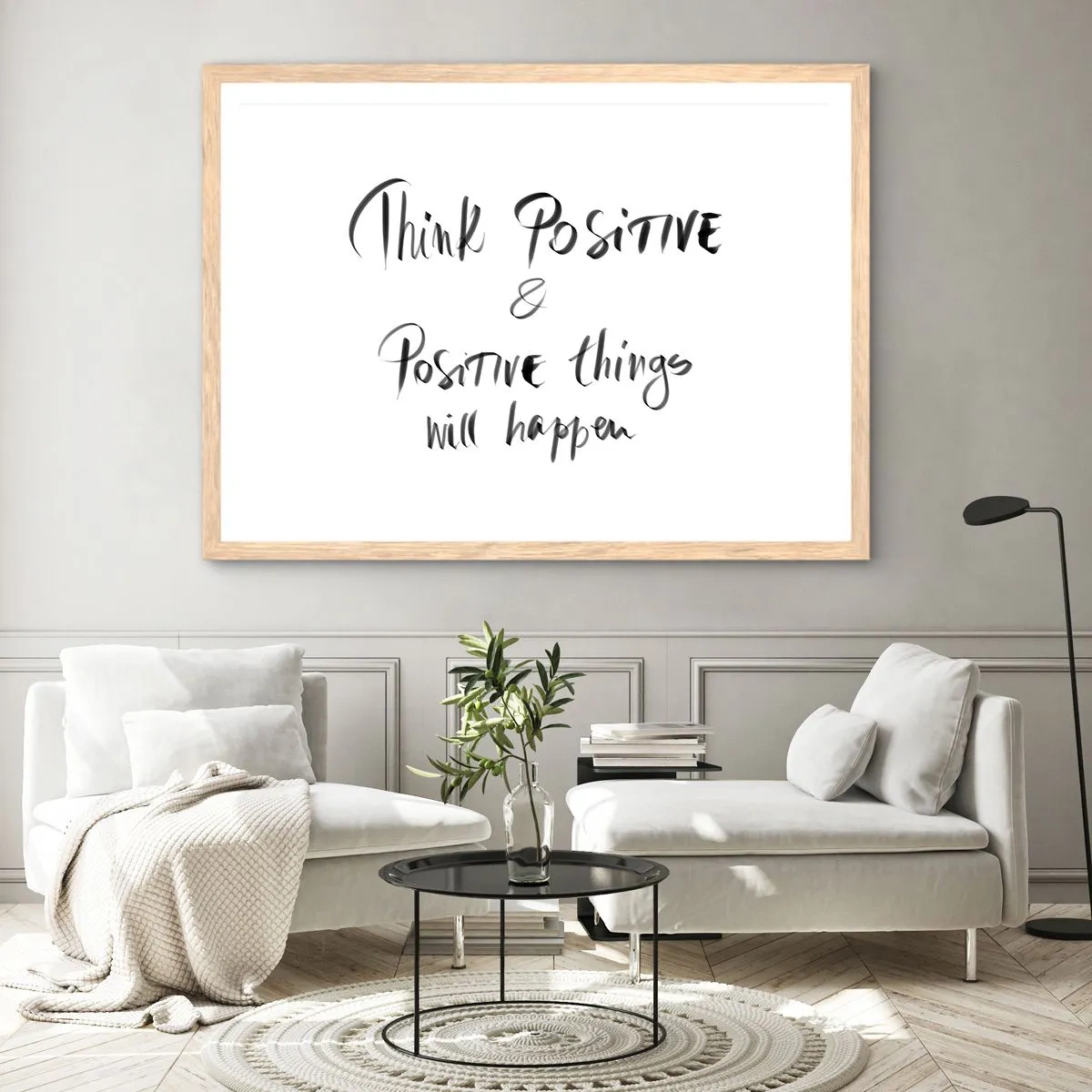 Poster in cornice rovere chiaro - Come vivere? - 70x50 cm