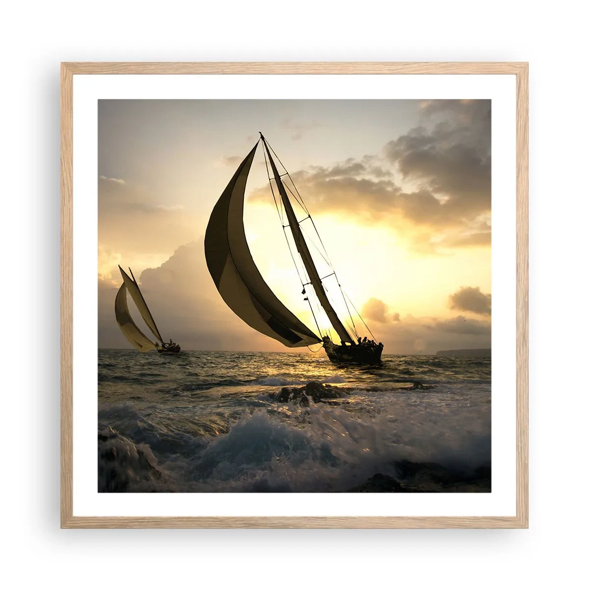 Poster in cornice rovere chiaro - Con il vento e controvento - 60x60 cm