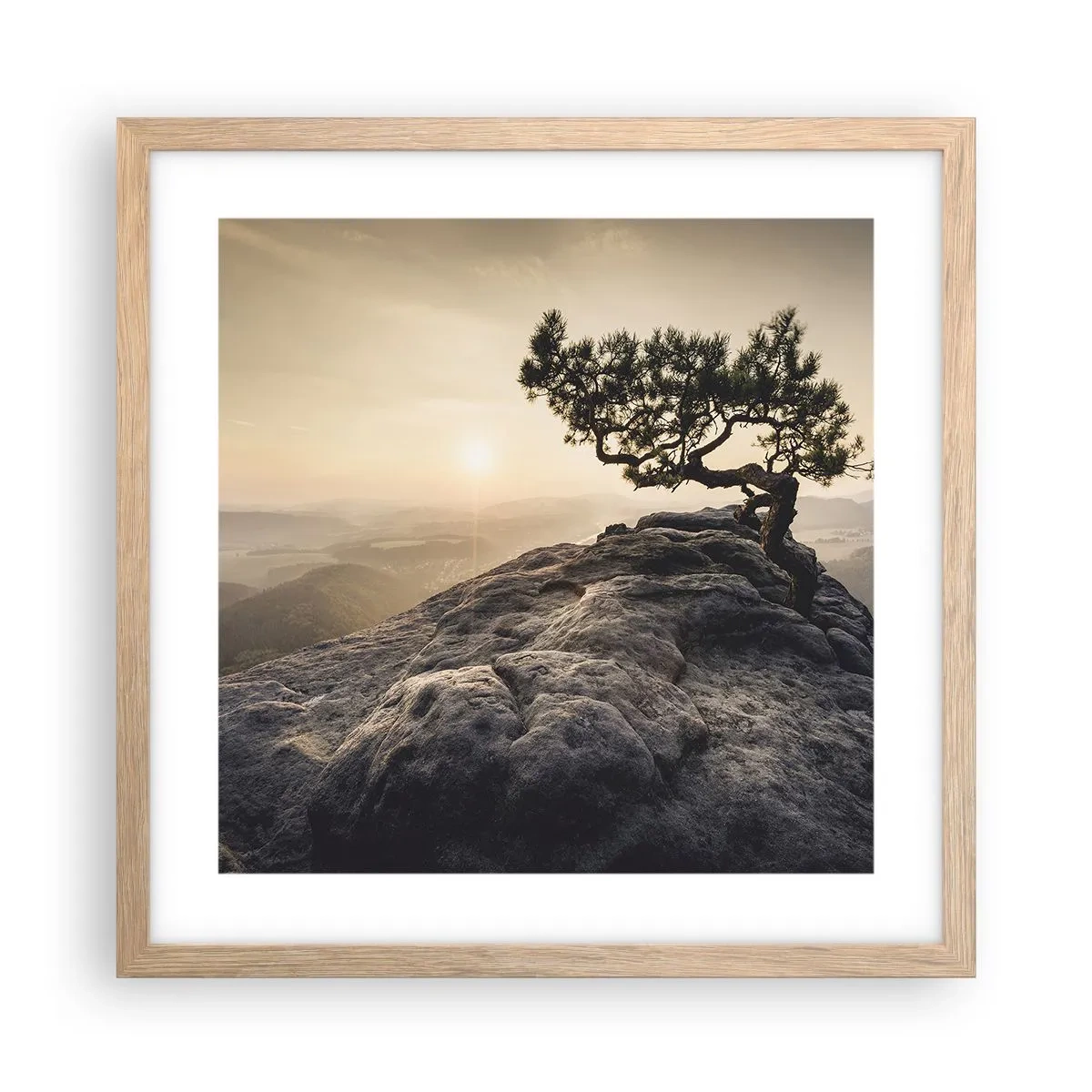 Poster in cornice rovere chiaro - La vita vince sempre - 40x40 cm