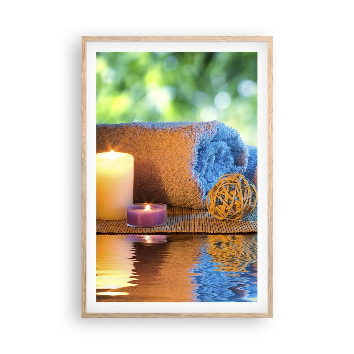 Poster in cornice rovere chiaro - Tempo per il corpo - 61x91 cm