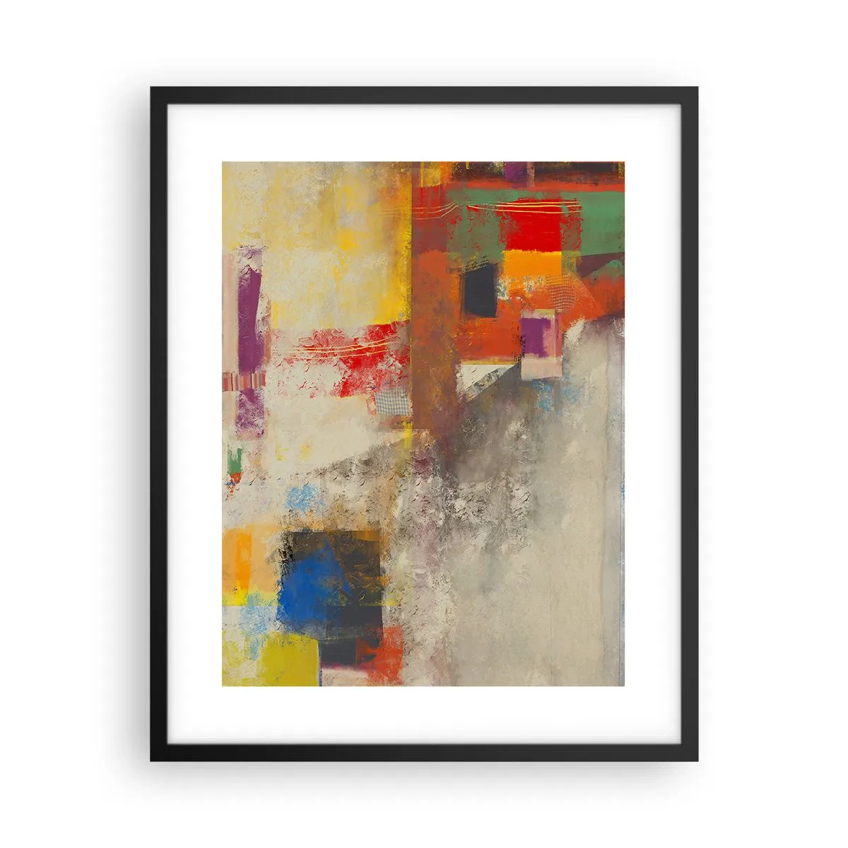 Poster in cornice nera - Geometria dei colori - 40x50 cm